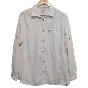 White Sierra Womens XL Cream Long Sleeve Ventilated Hiking Button Down Shirt